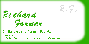 richard forner business card